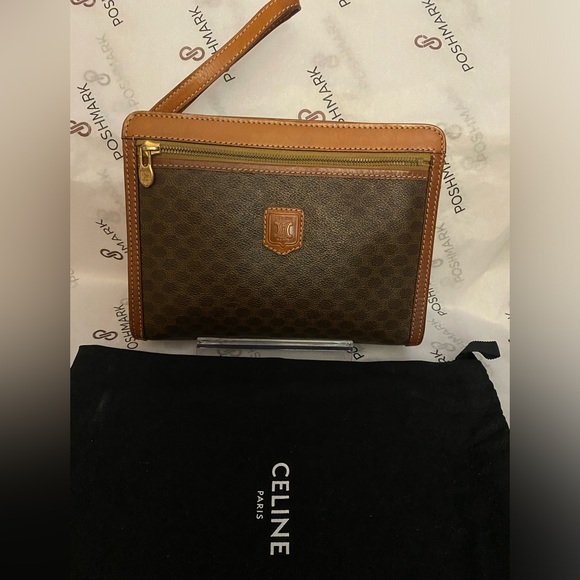 CELINE Vintage Brown Macadam M92 Wristlet/Clutch bag - Picture 2 of 14